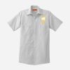Short Sleeve Striped Industrial Work Shirt Thumbnail