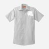 Short Sleeve Striped Industrial Work Shirt Thumbnail